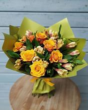 Букет цветов из:  Альстромерии и Розы #REPLACE_PRED# Орловском Ростовской области