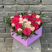 Цветочная композиция из Розы в коробке в Орловском Ростовской области