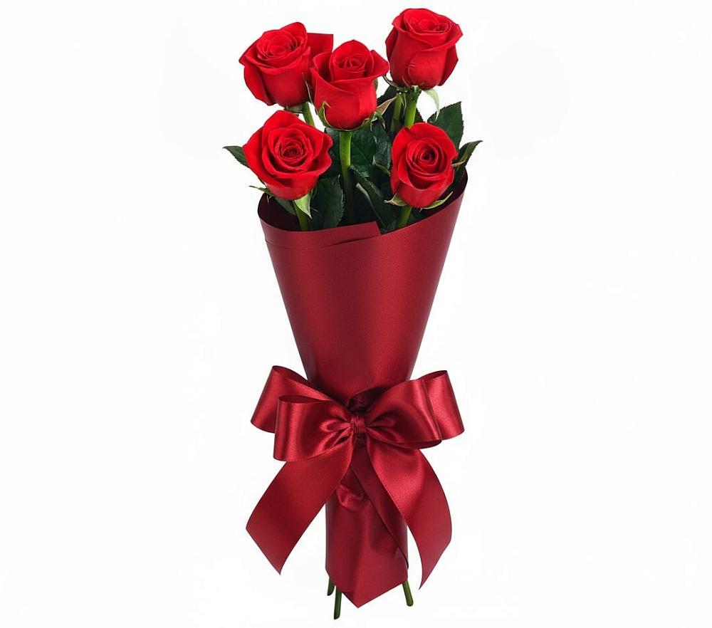 Букет 5 Красных роз Эдлесс Лав в Орловском Ростовской области