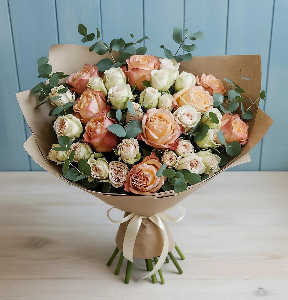 Букет цветов из: Альстромерии и Розы в Орловском Ростовской области