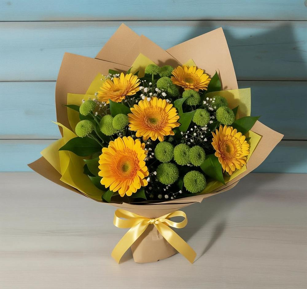 Букет цветов из: Герберы и Хризантемы в Орловском Ростовской области