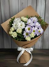 Букет цветов из:  Хризантемы и Розы в Орловском Ростовской области