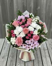 Букет цветов из:  Альстромерии, Гвоздики, Розы и Хризантемы #REPLACE_PRED# Орловском Ростовской области
