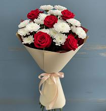 Букет цветов из:  Розы и Хризантемы в Орловском Ростовской области