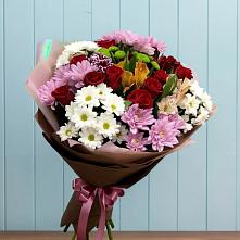 Букет цветов из:  Розы, Хризантемы и Альстромерии в Орловском Ростовской области