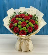 Букет цветов из:  Розы и Хризантемы в Орловском Ростовской области