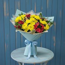 Букет цветов из:  Альстромерии и Хризантемы в Орловском Ростовской области